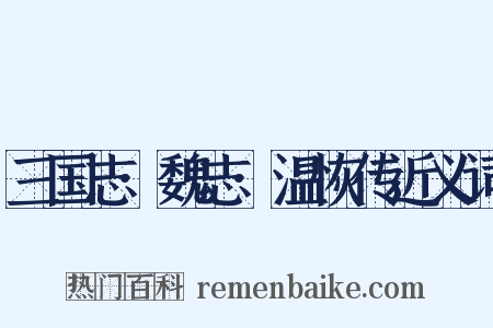三国志·魏志·温恢传近义词是什么意思的图片